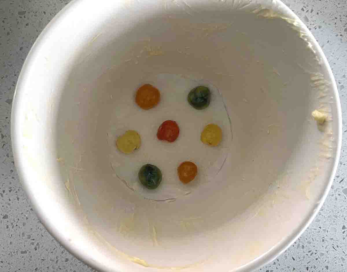 cherries in basin.
