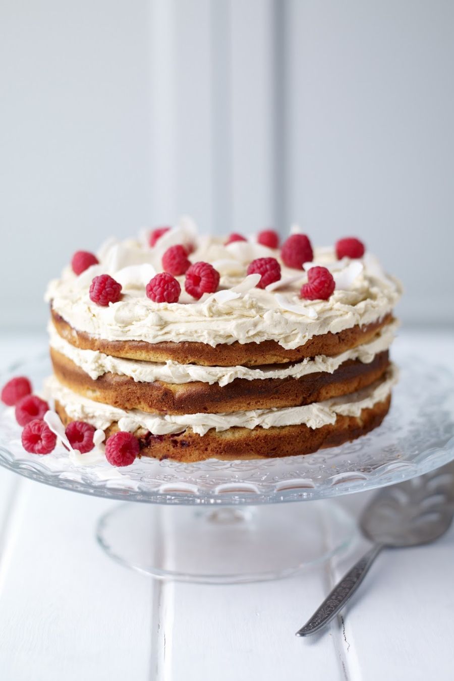 Raspberry and Coconut Layer Cake
