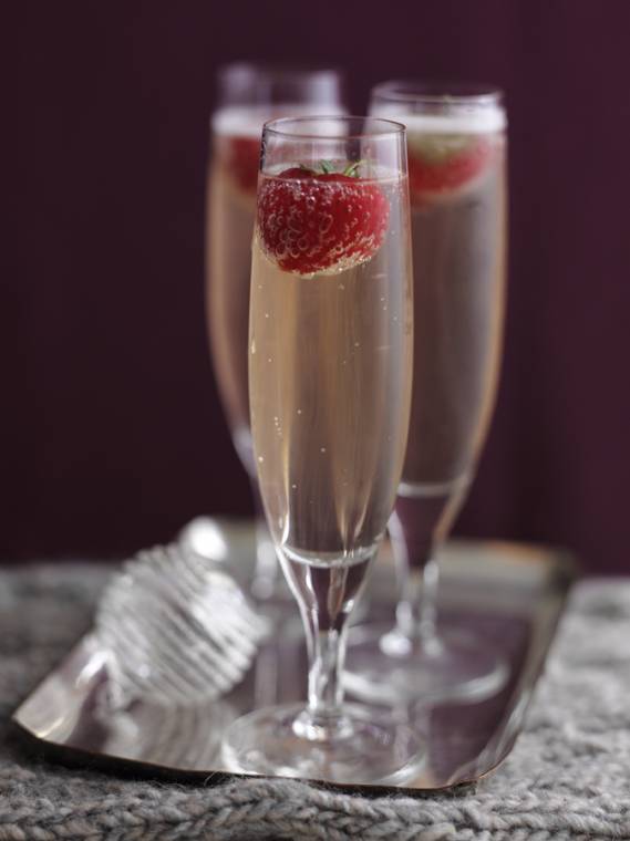 Strawberry Champagne Cocktails