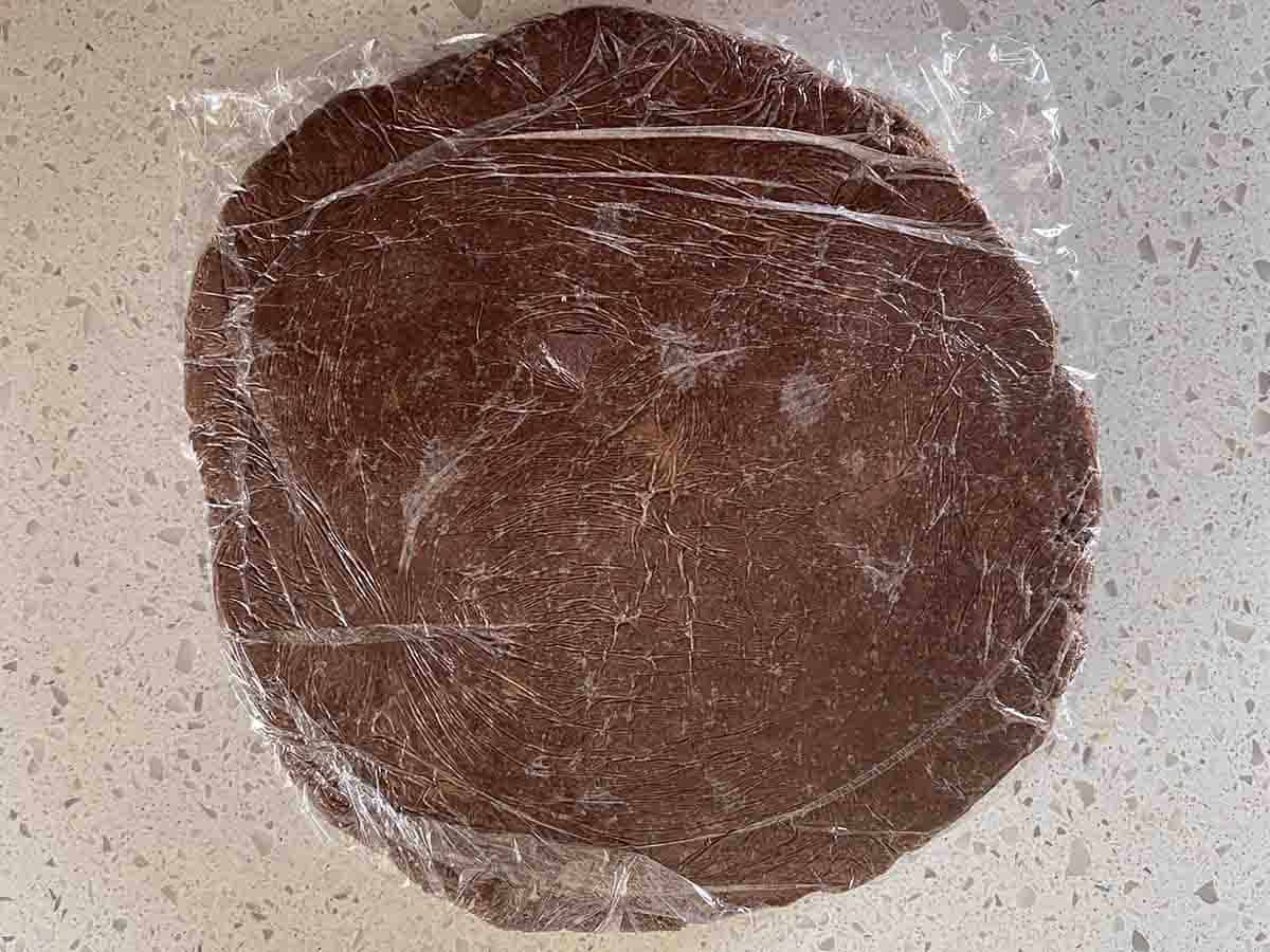 dough in clingfilm.
