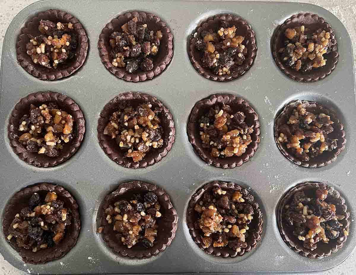 mincemeat added to pastry.
