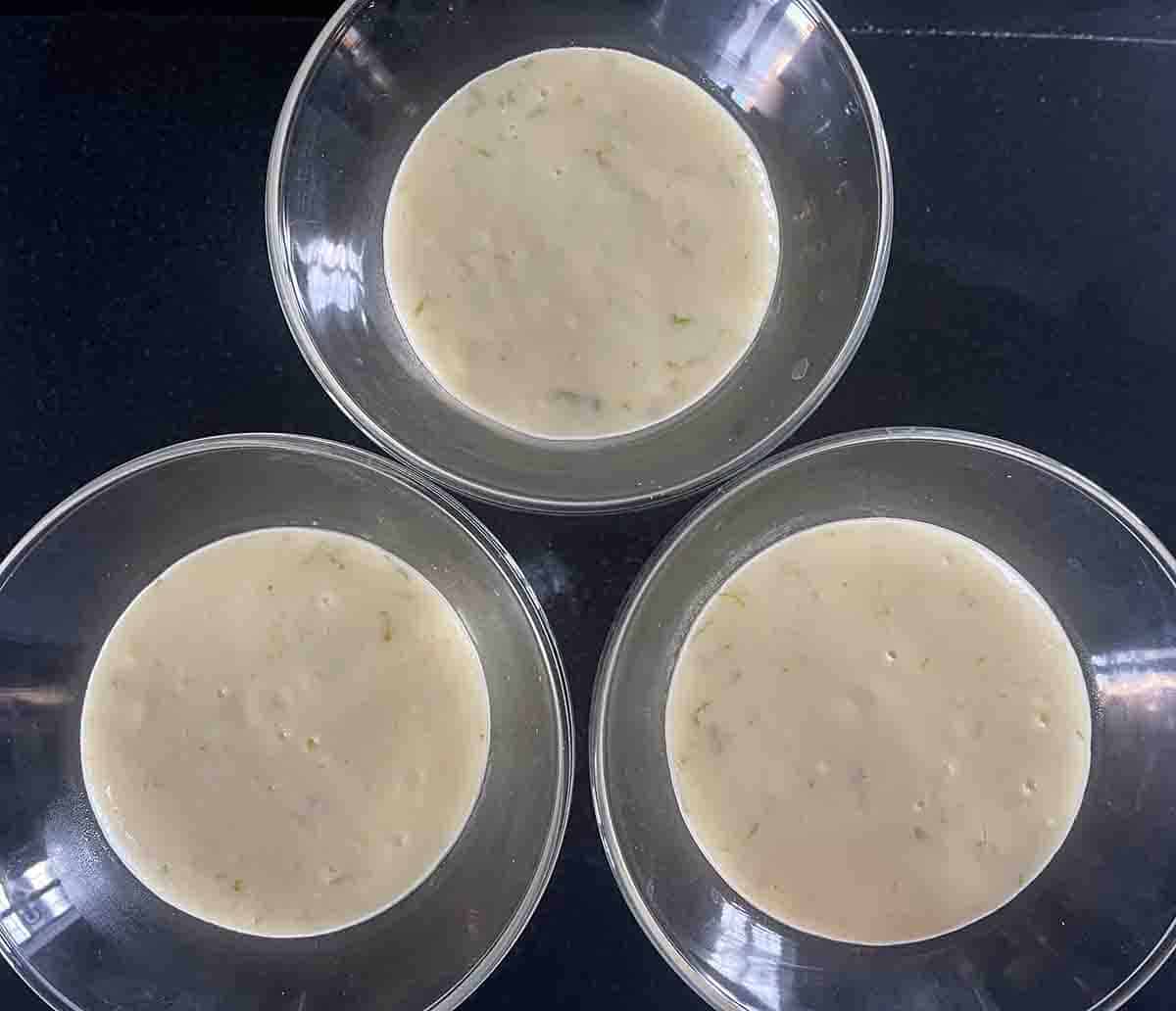 posset in glass bowls.