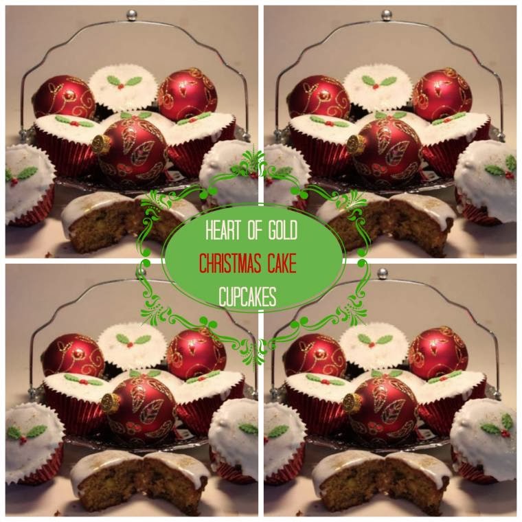 Heart Of Gold Christmas Cake Cupcakes
