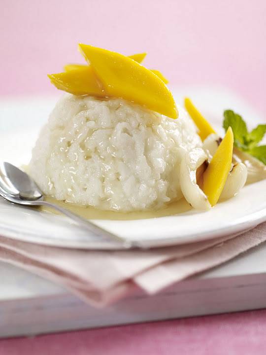Sticky Rice, Mango and Palm Syrup