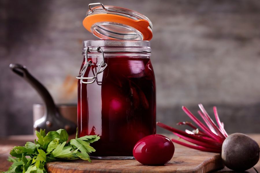 Beetroot And Lovage Pickled Eggs