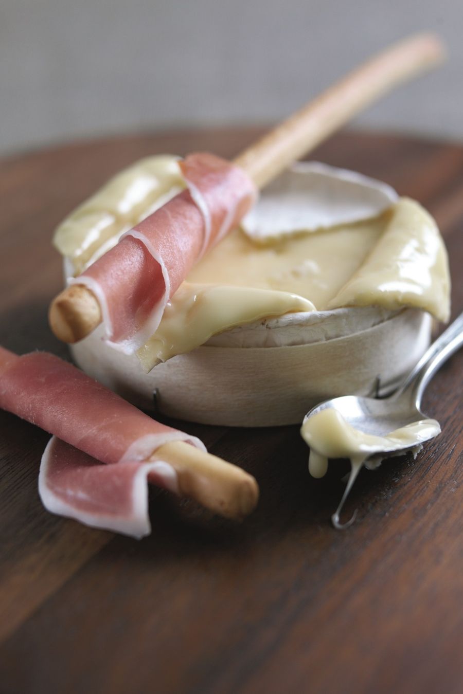 Camembert Fondue With Parma Ham-Wrapped Grissini Dippers