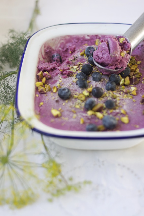 Coconut, Blueberry And Pistachio Frozen Yogurt Coconut, Blueberry And Pistachio Frozen Yogurt
