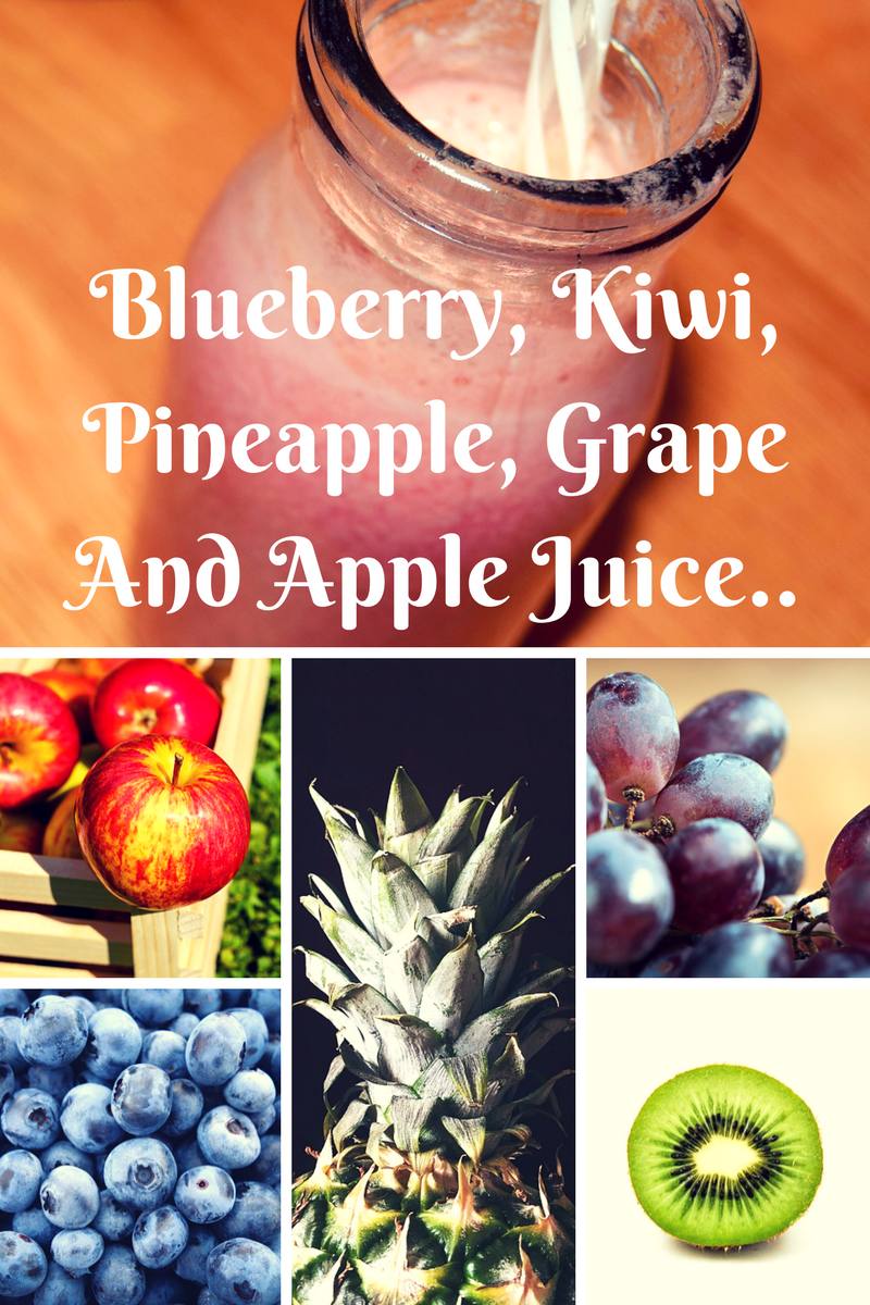 How To Make A Blueberry, Kiwi, Pineapple, Grape And Apple Juice Drink