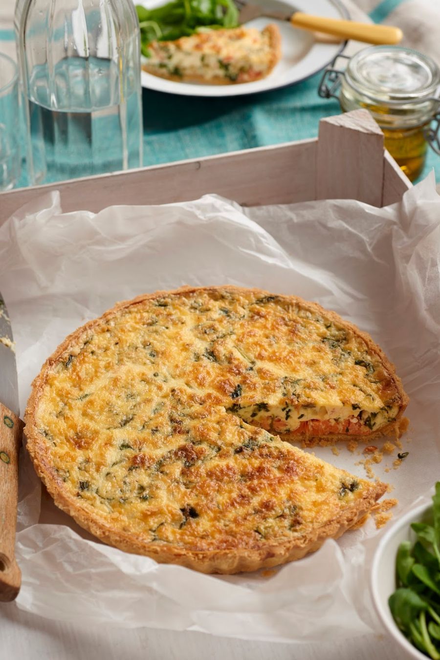 Smoked Trout, Duck Egg And Watercress Quiche