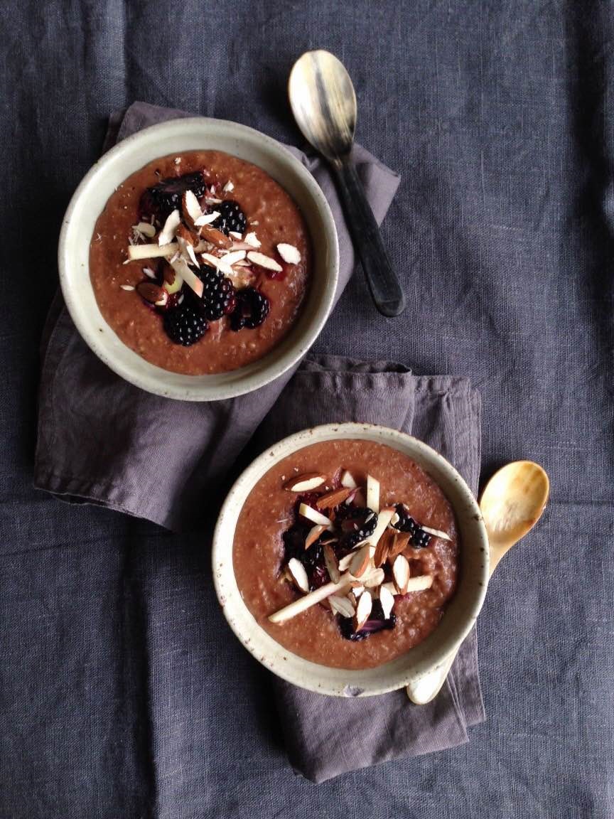 Blackberry And Cacao Porridge