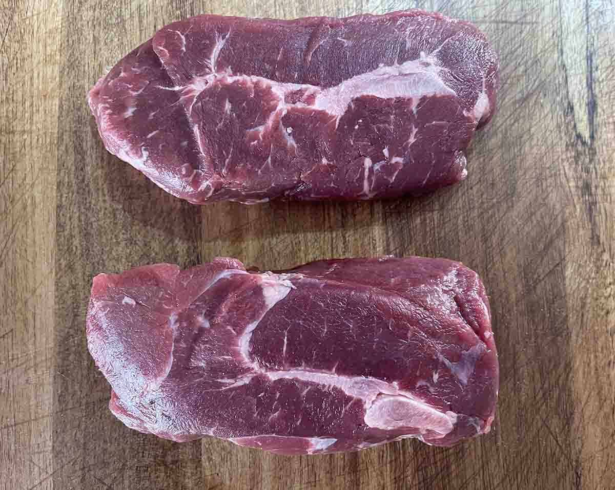 close up of steak.