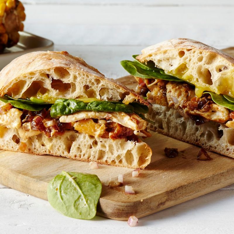 Chicken Salad Ciabatta With Sweet Pickles & Mayonnaise
