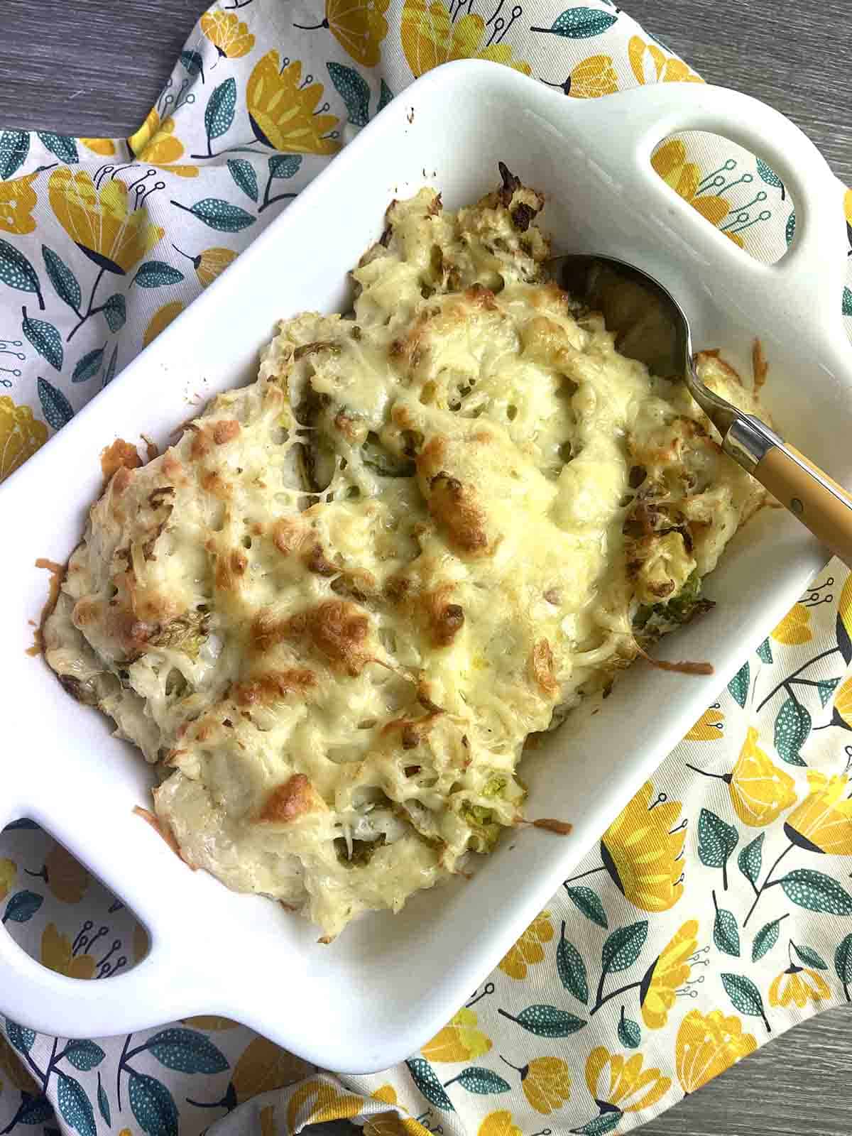 rumbledethumps in a serving dish.