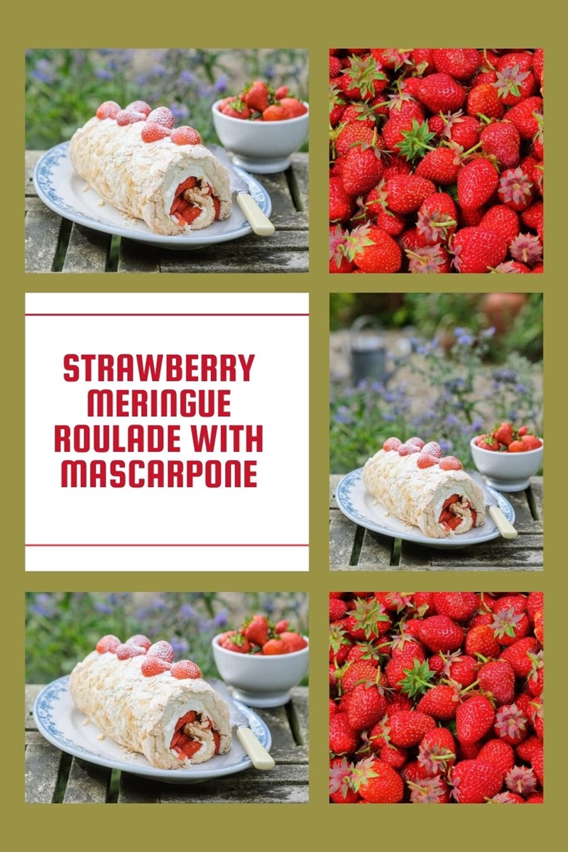 Strawberry Meringue Roulade With Mascarpone