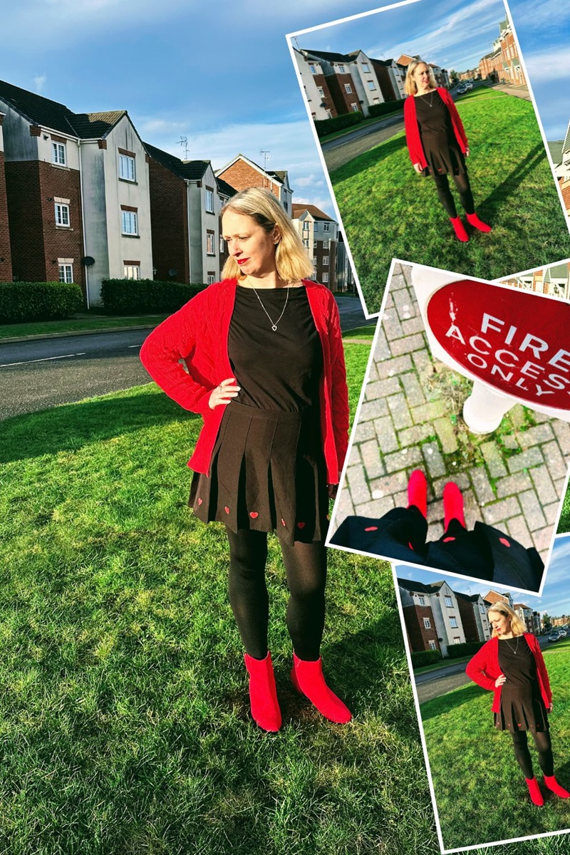 Styling My Red Boots For A Valentine's Day Look.