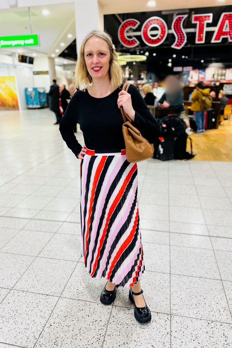 How To Rock A Colourful Pleated Skirt