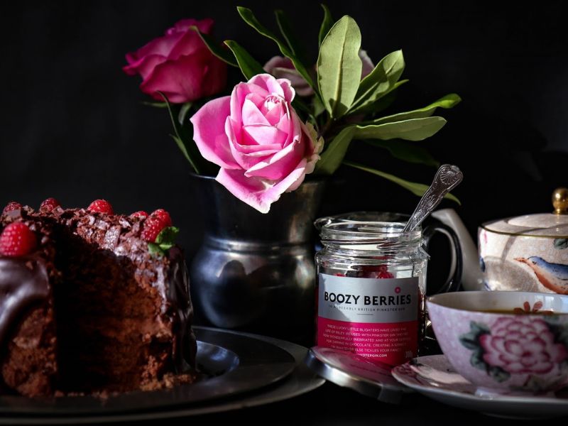 A Berry Boozy Chocolate Cake