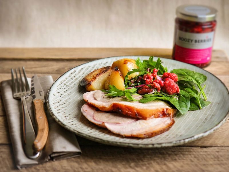 Boozy Berries, Gin And Juniper Sauce And Boozy Berries Vinaigrette