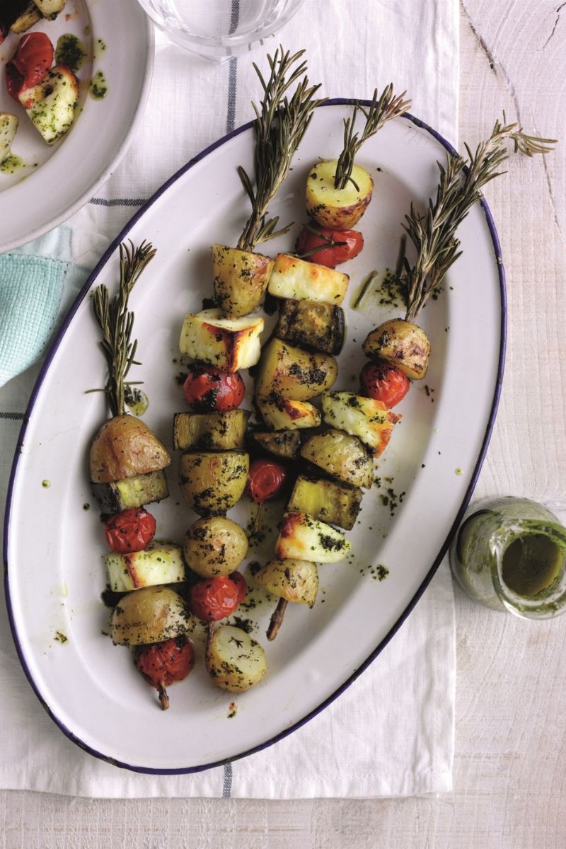 How To Make Jersey Royal And Halloumi Rosemary Skewers