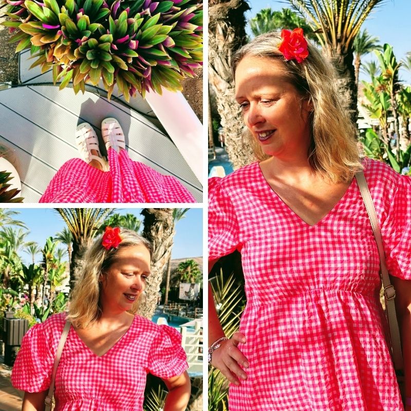 Styling A Hot Pink Gingham Dress In Summer