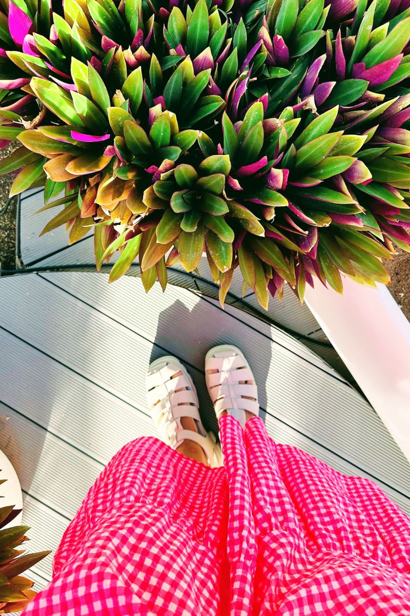 Styling A Hot Pink Gingham Dress In Summer