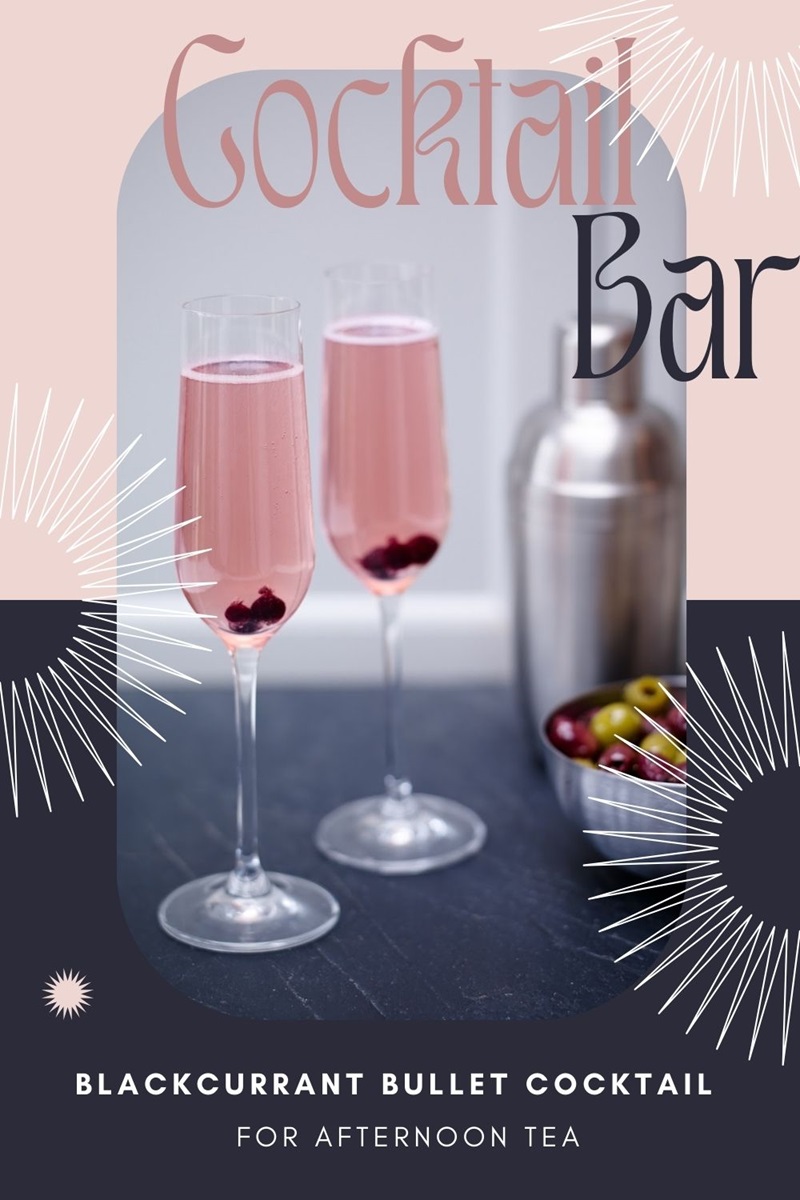 Blackcurrant Bullet Cocktail For Afternoon Tea