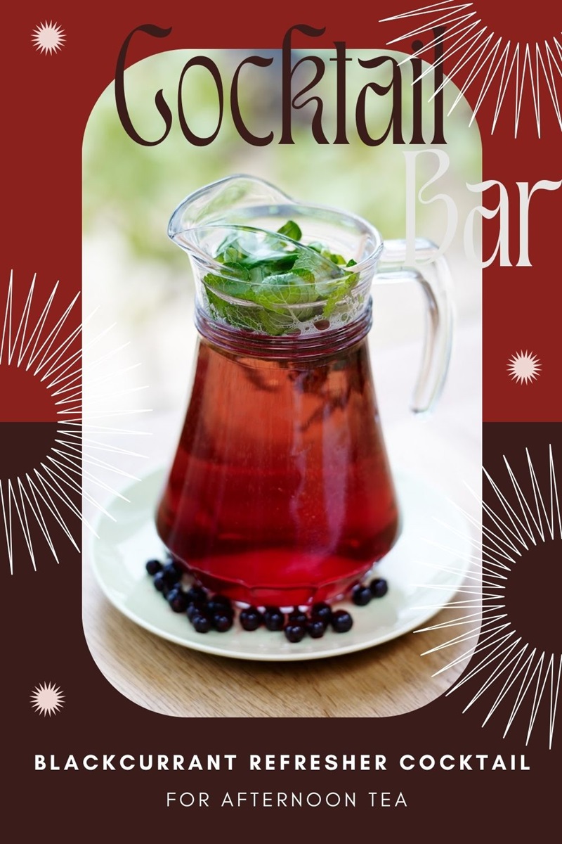 Blackcurrant Refresher Cocktail For Afternoon Tea