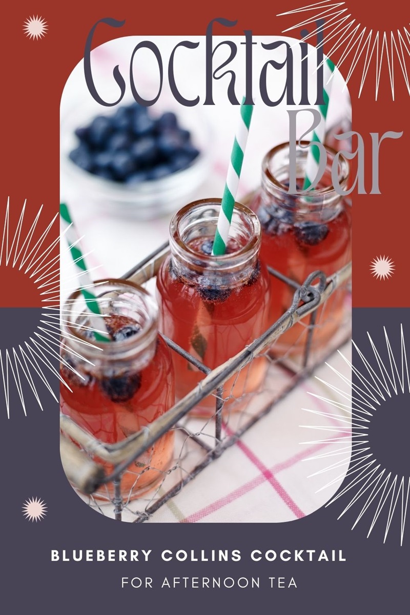 Blueberry Collins Cocktail For Afternoon Tea