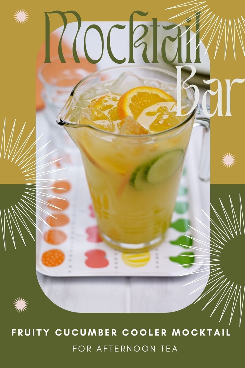 Fruity Cucumber Cooler Mocktail For Afternoon Tea