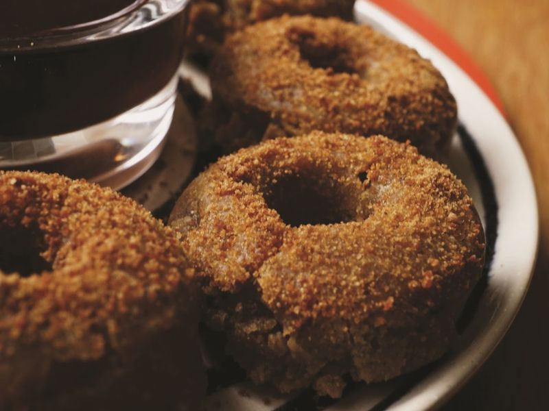 Gluten Free Doughnuts With Dark Chocolate Sauce