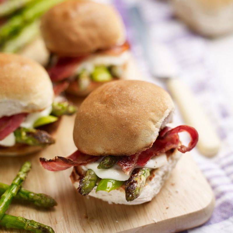 How To Make British Asparagus, Mozzarella And Bacon Sliders