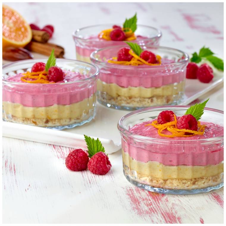 Orange And Raspberry Raw Cheesecake