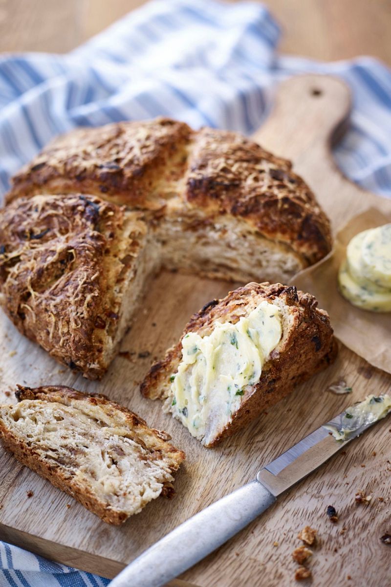How To Make Caramelised Shallot Soda Bread with Herby Butter