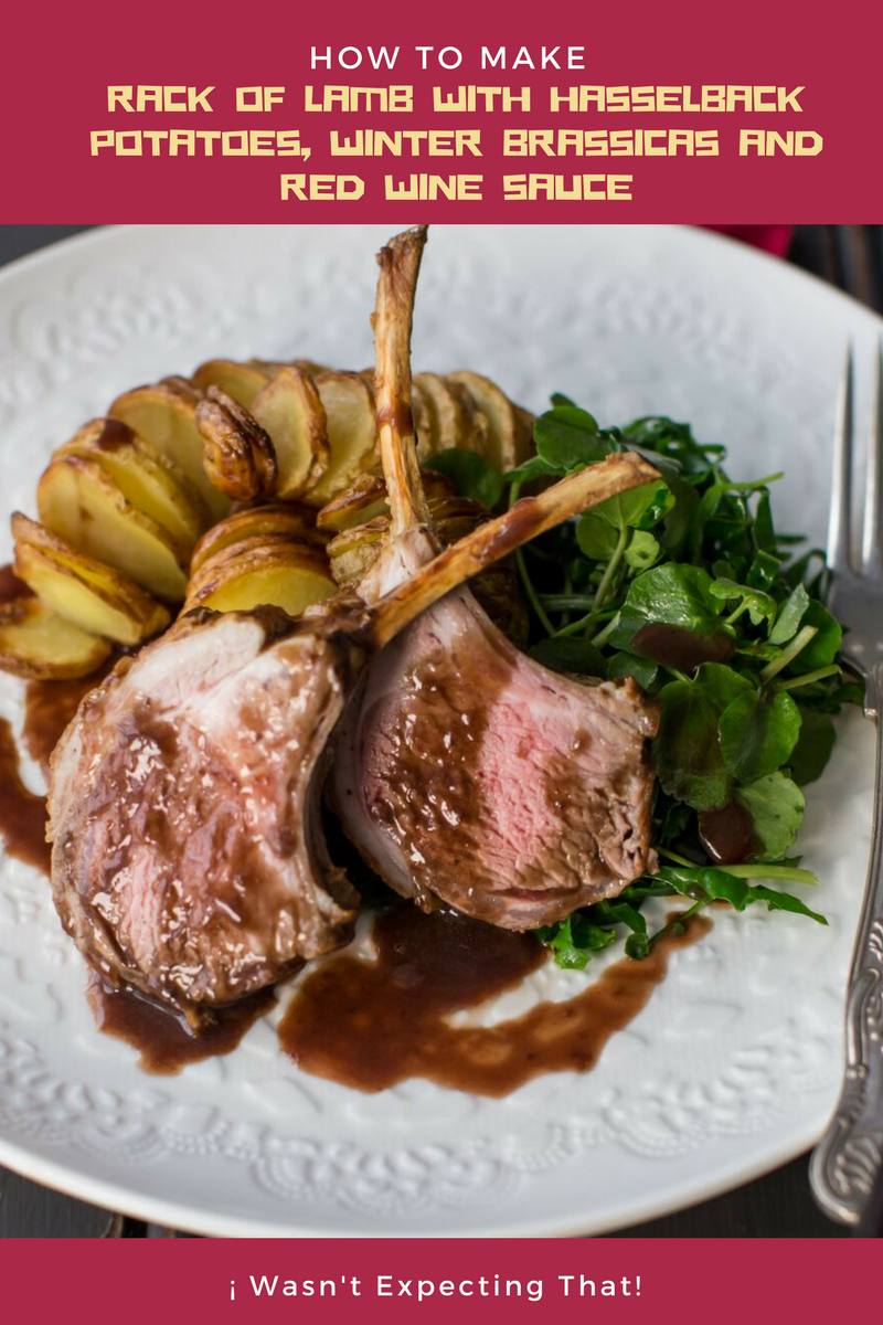 Rack Of Lamb With Hasselback Potatoes, Winter Brassicas And Red Wine Sauce