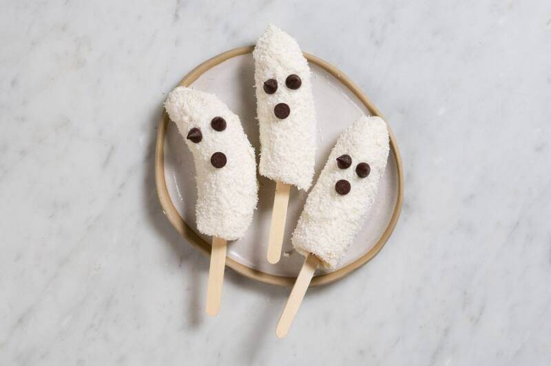 Banana And Coconut Ghoul Pops