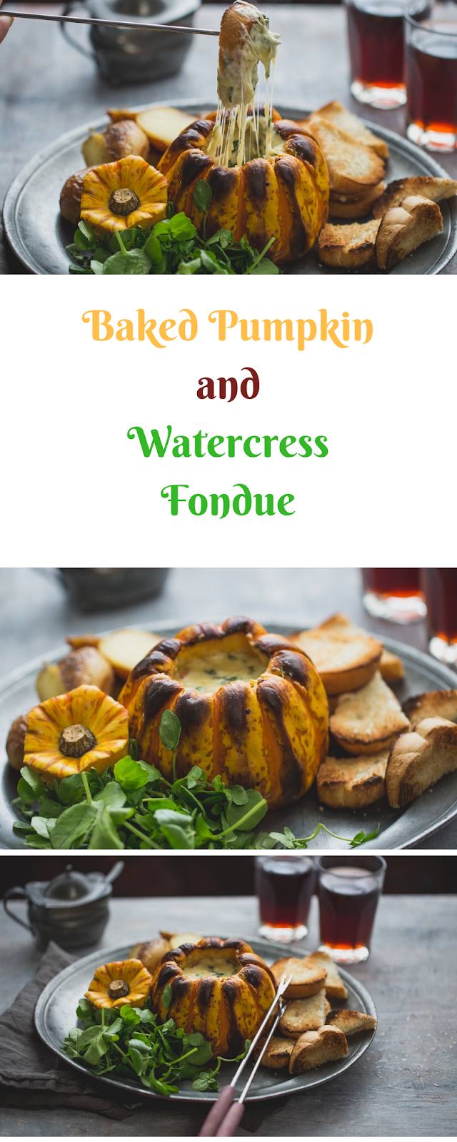 Baked Pumpkin And Watercress Fondue Autumn