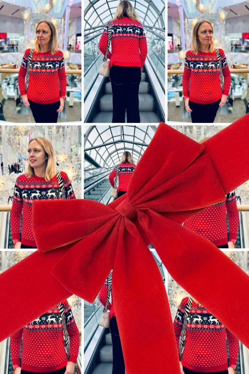 Pairing A Fair Isle Jumper With Velvet Trousers And Red Boots