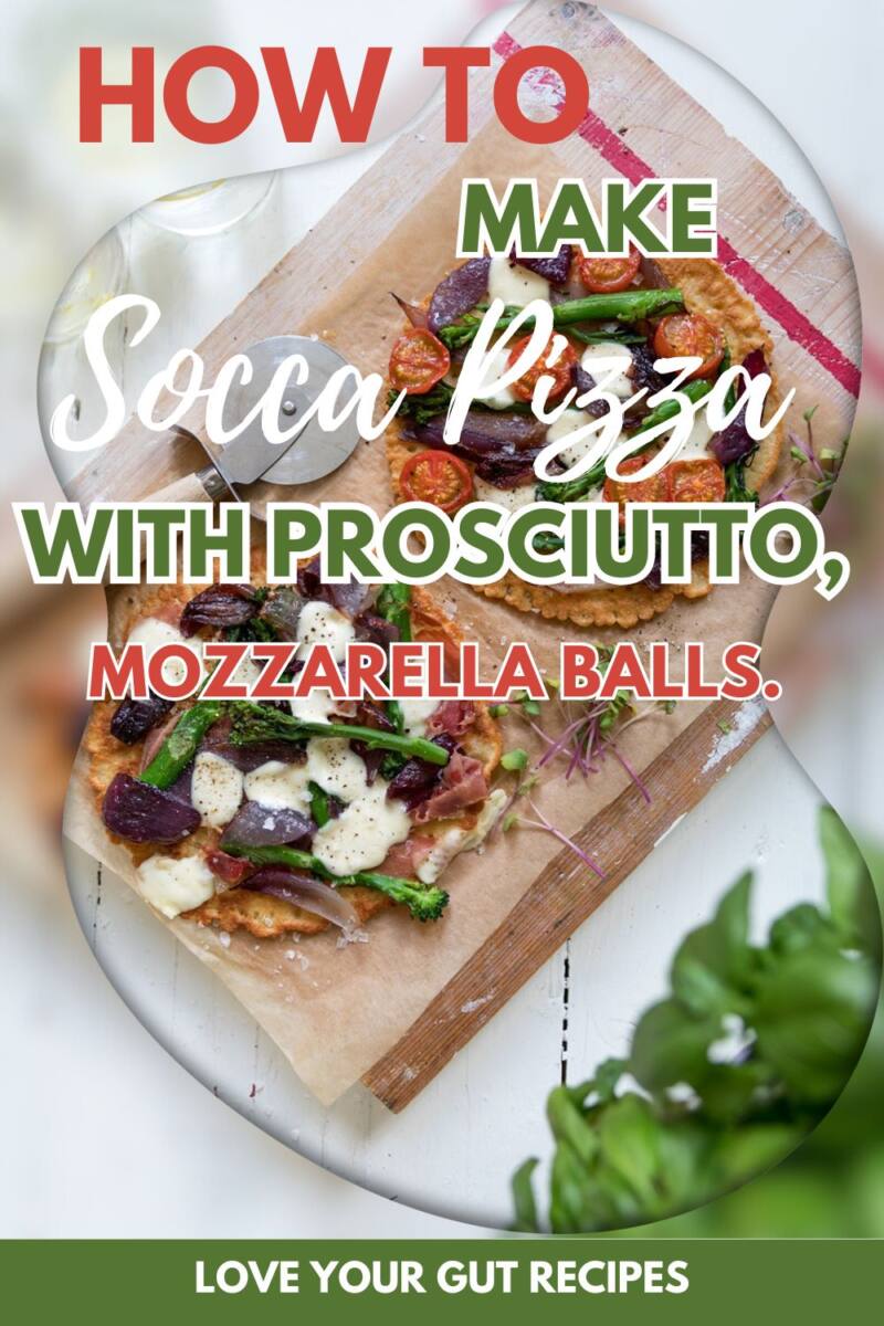 Socca Pizza With Prosciutto, Broccoli And Mozzarella Balls