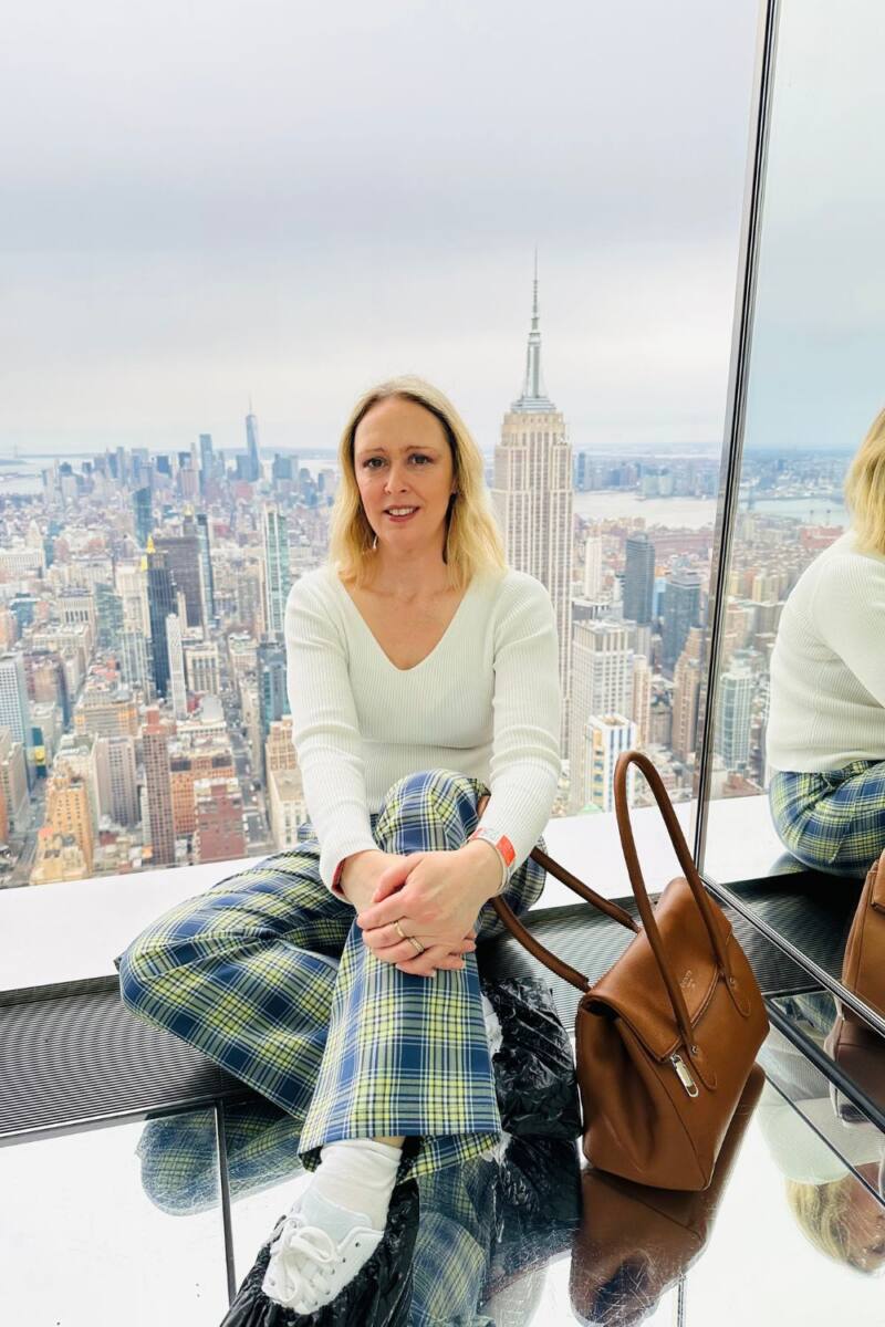 Styling Checked Combat Trousers And A Cream Jumper