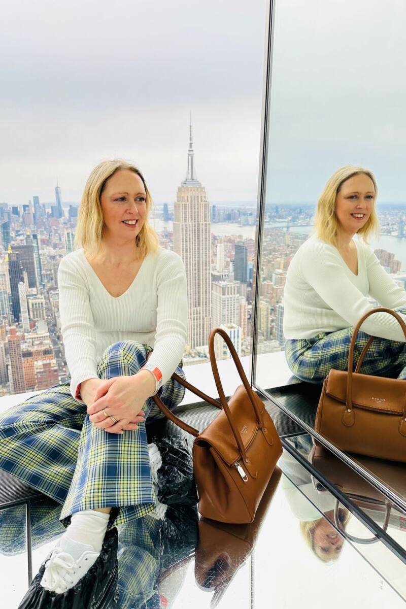 Styling Checked Combat Trousers And A Cream Jumper