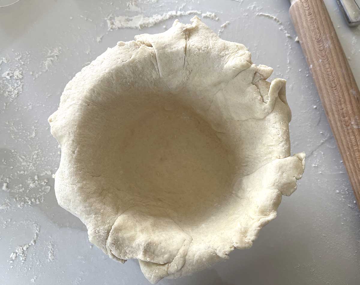 basin lined with suet pastry.
