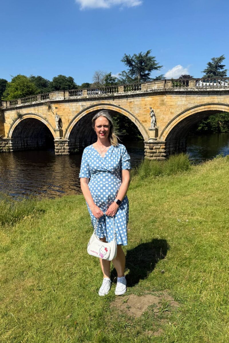 A Charming Day At Chatsworth House And Tea Rooms Wearing My Light Blue Polka Dot Dress