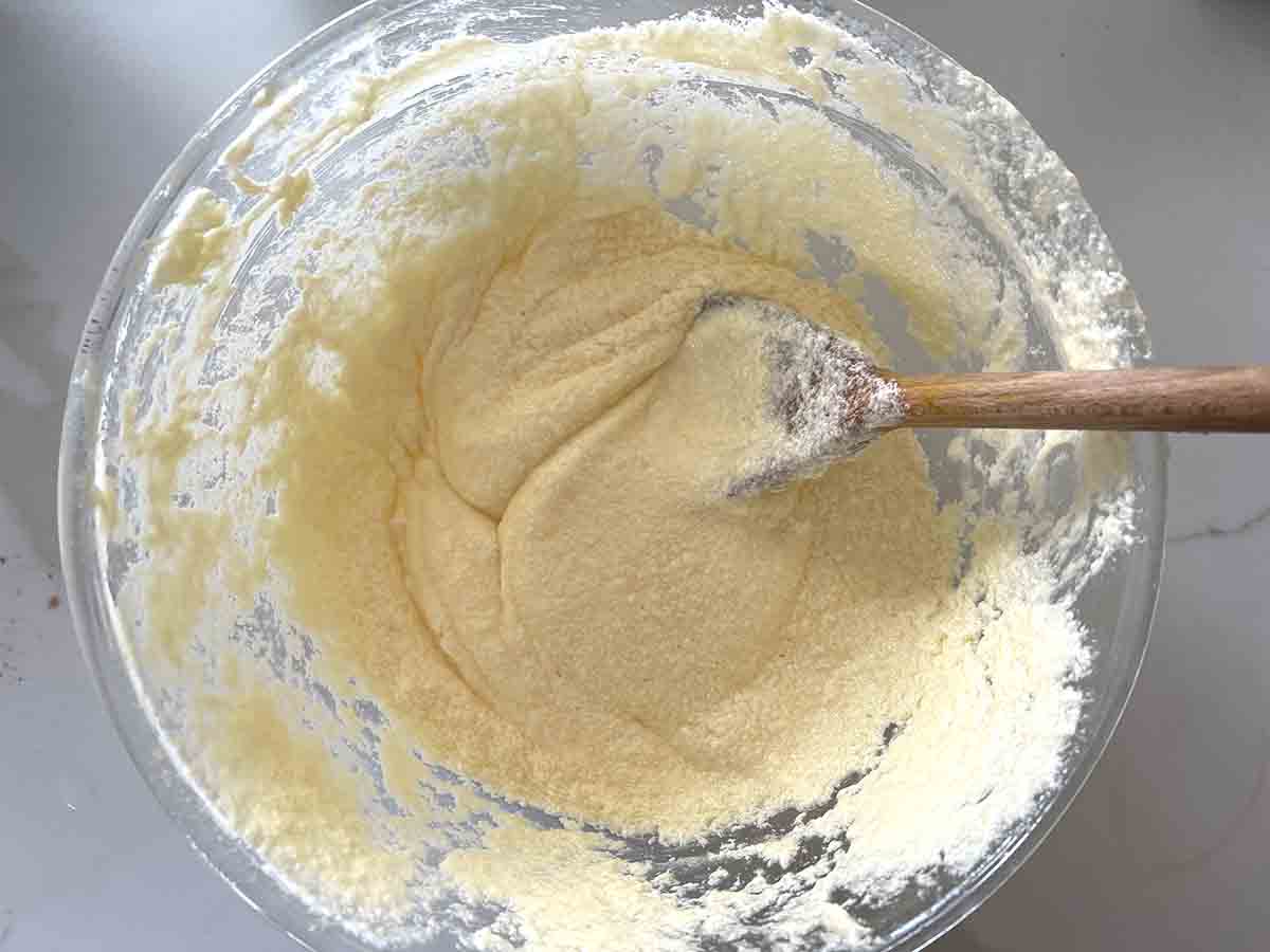 eggs added to mix.