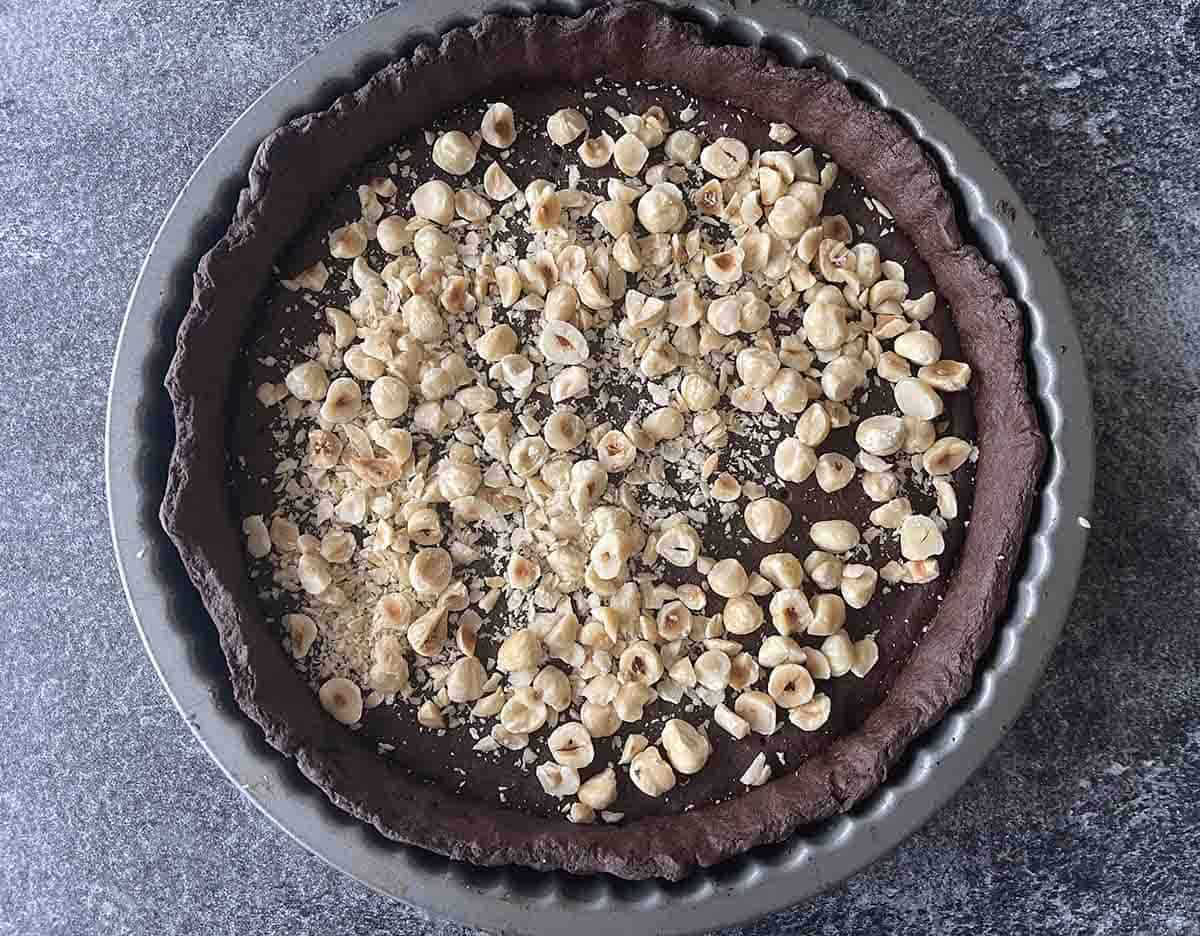 hazelnuts in the chocolate pastry case.