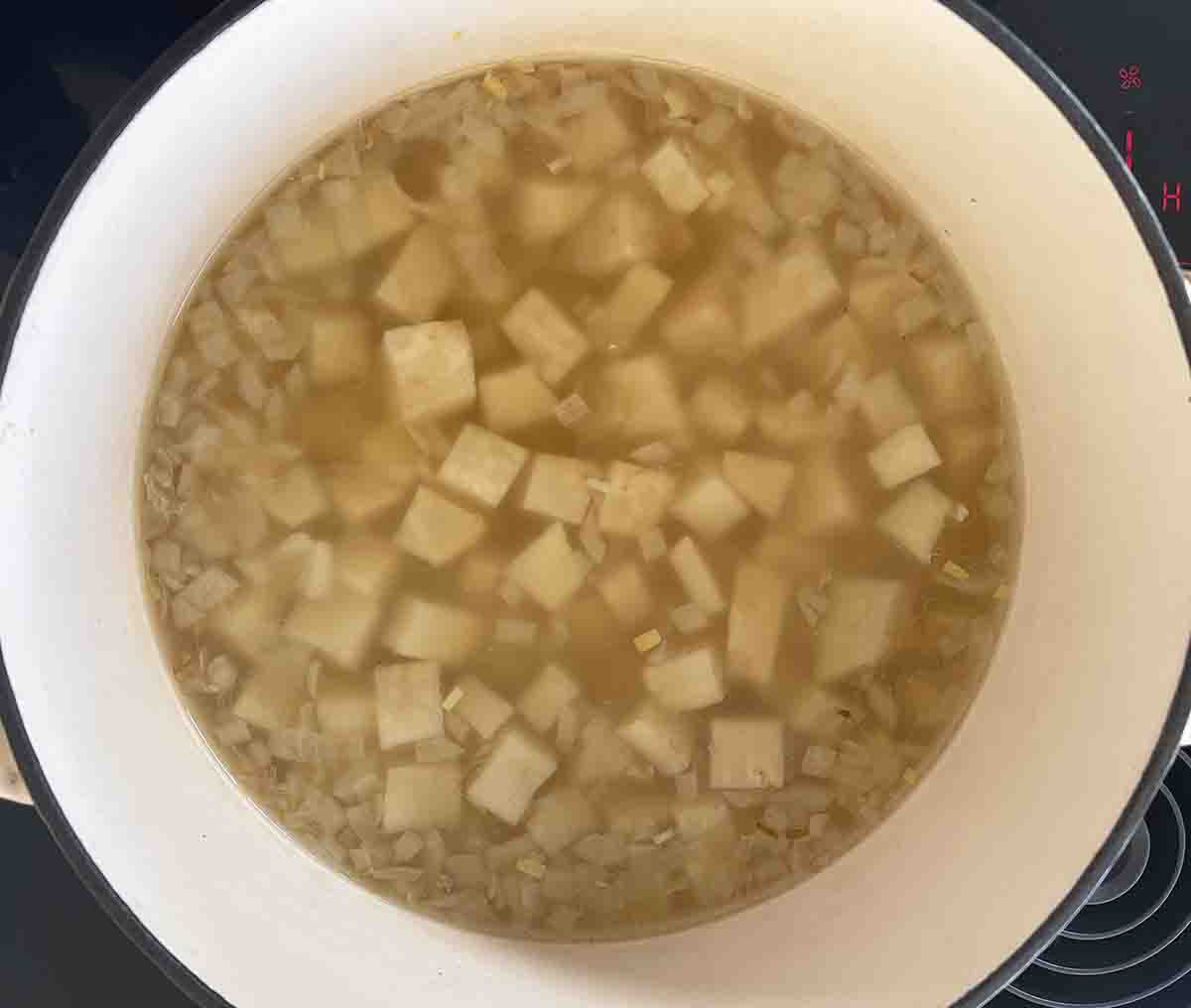 celeriac and stock.