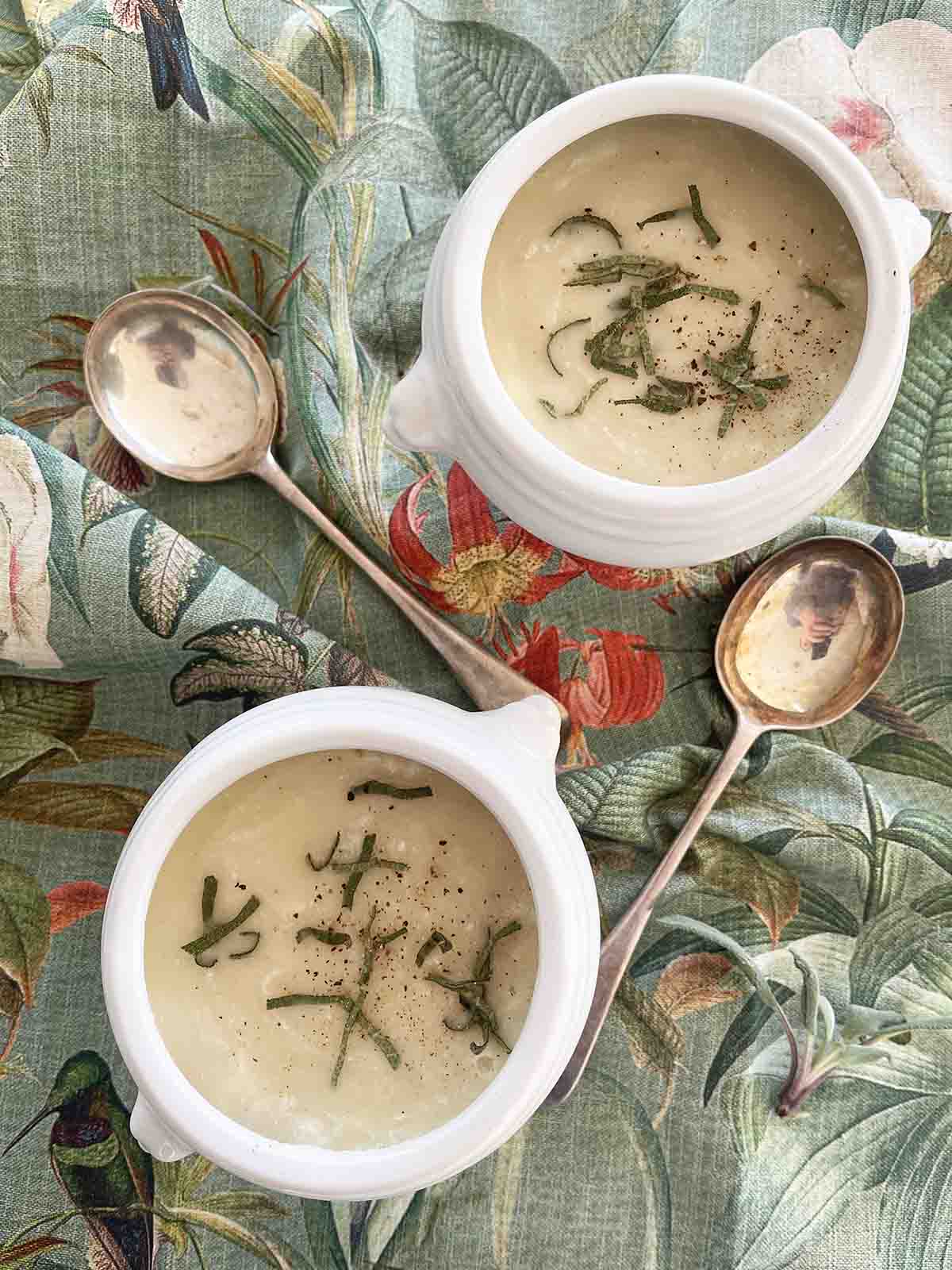 bowls of soup.