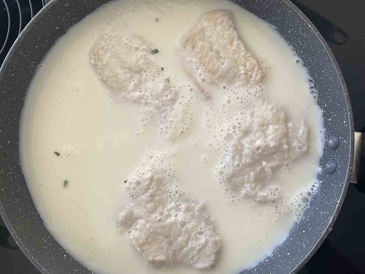 fish poached in milk.