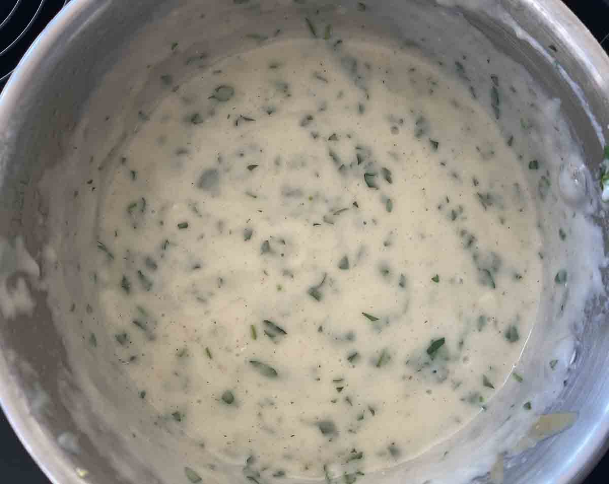 parsley added to sauce.