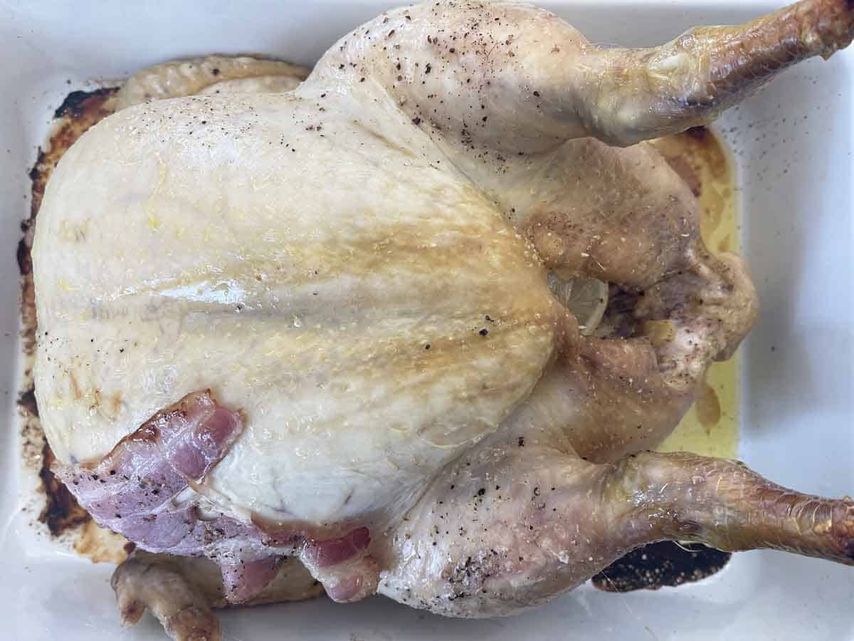 part roasted rooster.